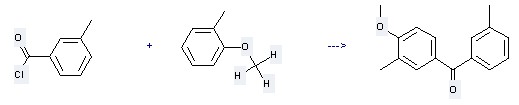 Methanone,(4-methoxy-3-methylphenyl)(3-methylphenyl)- can be prepared by 3-methyl-benzoyl chloride and 1-methoxy-2-methyl-benzene